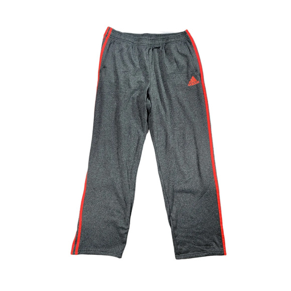grey and orange adidas joggers